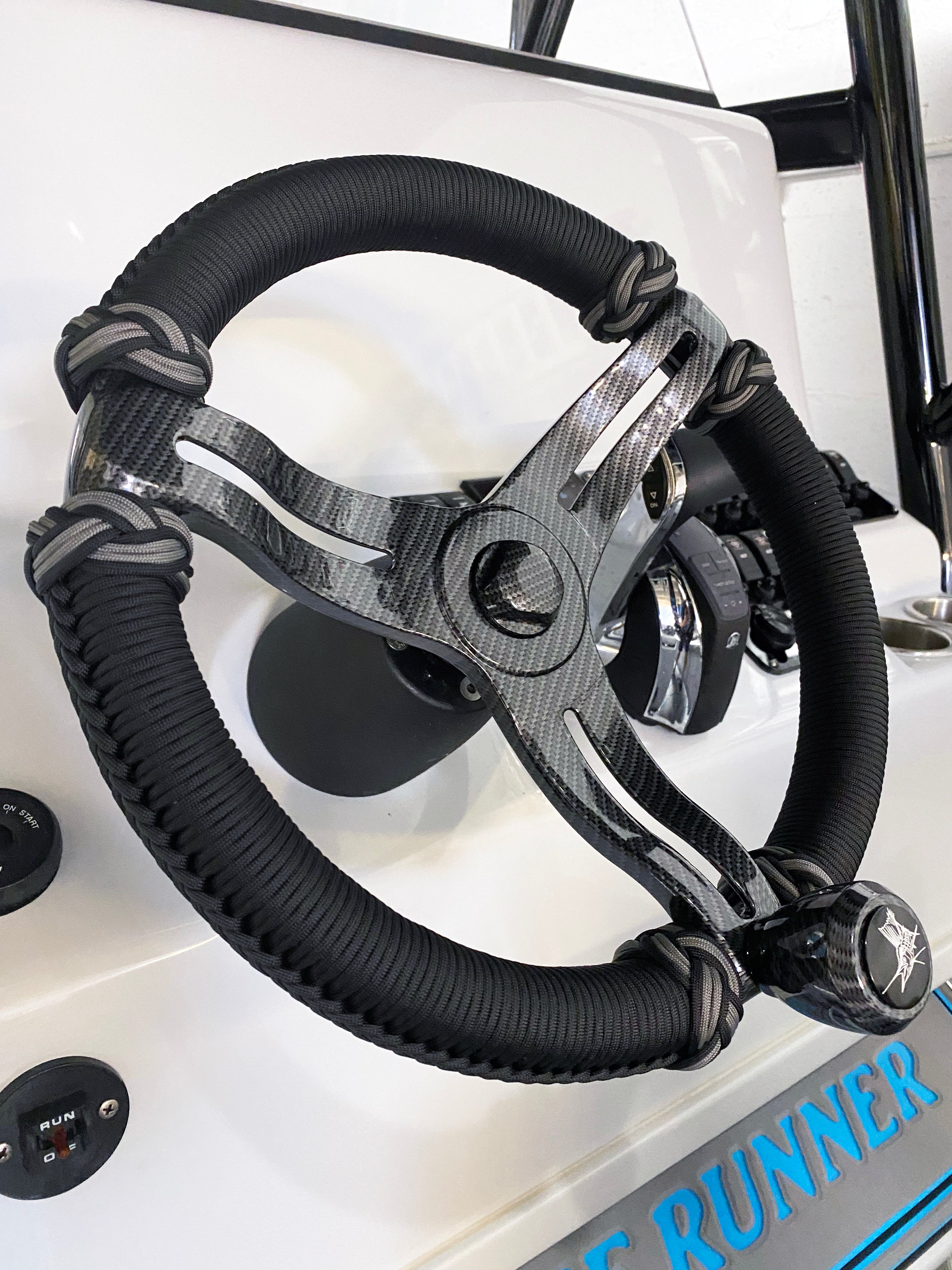 Gemlux Belloca Carbon Fiber Dipped, Black Paracord Wrapped Wheel
