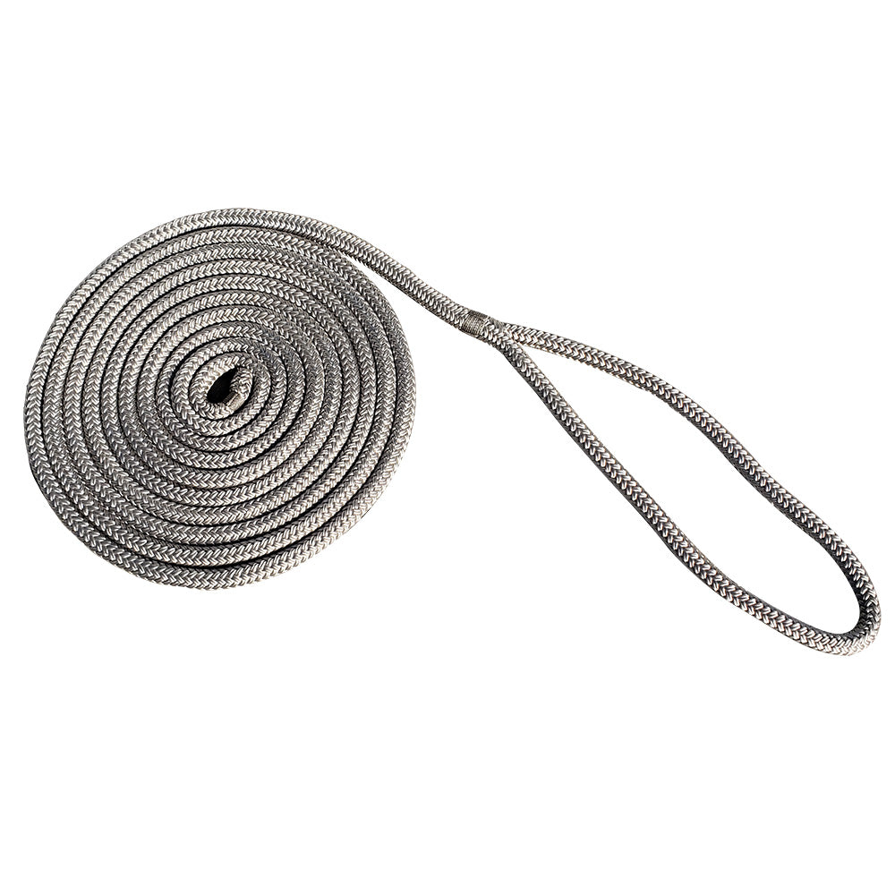 New England Rope 1/2" x 25 Nylon Double Braid Dock Line - Grey [5058-16-00025]