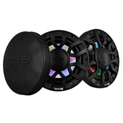 DS18 6.5" 2-Way Coaxial Marine Speakers w/Digital LED Lights  Bullet Tweeter - Black - 150W, 4-Ohm [NXL-IQ6/BK]
