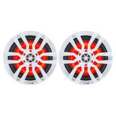DS18 HYDRO 6.5" 2-Way Marine Speakers w/RGB LED Lights 300W - White [NXL-6]