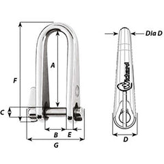 Wichard Key Pin Shackle - Diameter 5mm - 3/16" [1432W]
