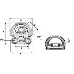 Wichard Folding Pad Eye - Diameter 5/16" [6605W]