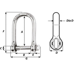 Wichard Self-Locking Large Opening Shackle - 6mm Diameter - 1/4" [1263W]