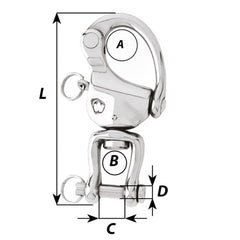 Wichard HR Snap Shackle With Clevis Pin Swivel - 120mm Length - 4-23/32" [2478W]