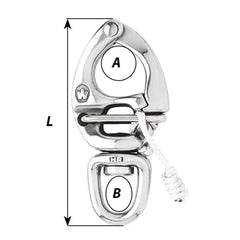 Wichard HR Quick Release Snap Shackle With Swivel Eye -150mm Length- 5-29/32" [2678W]