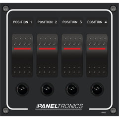 Paneltronics Waterproof Panel - DC 4-Position Illuminated Rocker Switch & Circuit Breaker [9960022B]