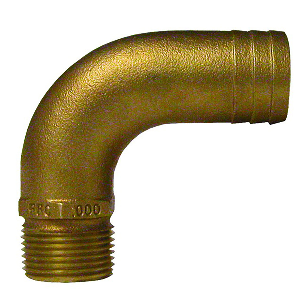 GROCO 1/2" NPT x 3/4" ID Bronze Full Flow 90 Elbow Pipe to Hose Fitting [FFC-500]