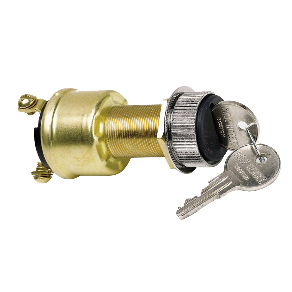 Cole Hersee 3 Position Brass Ignition Switch w/Rubber Boot [M-550-14-BP]