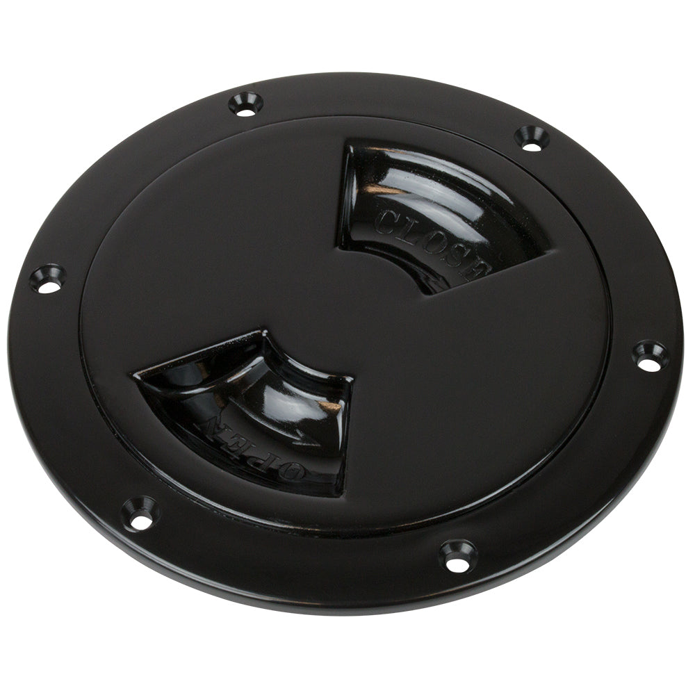 Sea-Dog Quarter-Turn Smooth Deck Plate w/Internal Collar - Black - 6" [336365-1]