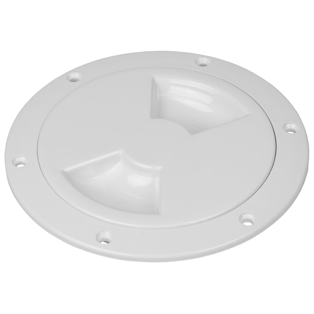 Sea-Dog Quarter-Turn Smooth Deck Plate w/Internal Collar - White - 8" [336380-1]