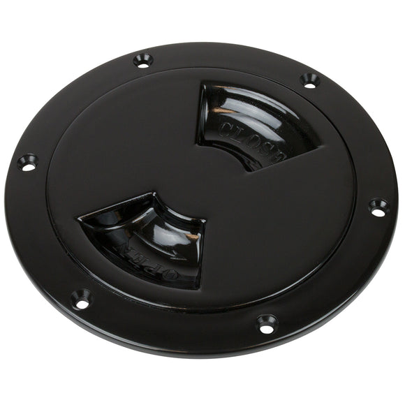 Sea-Dog Quarter-Turn Smooth Deck Plate w/Internal Collar - Black - 8