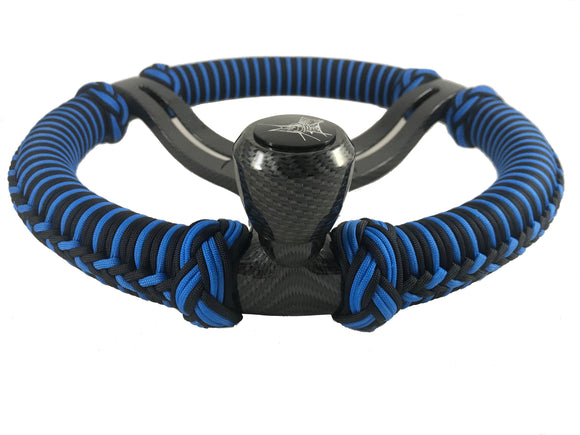 Gemlux Belloca Carbon Fiber Dipped, Blue/Black Paracord Wrapped Wheel